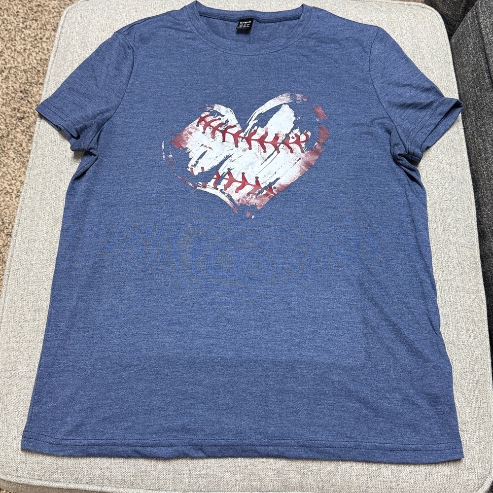 SHEIN Navy Blue Casual T-Shirt